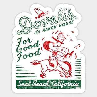 Dovali's Ranch House, Seal Beach   -- Retro Mid Century Aesthetic Sticker